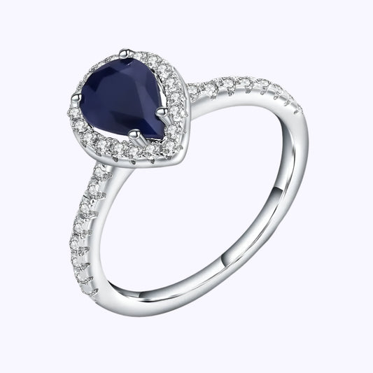 Midnight Droplet Sapphire Ring