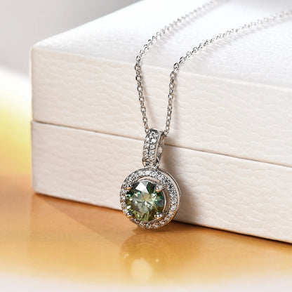 Dream Moissanite Halo Pendant Necklace