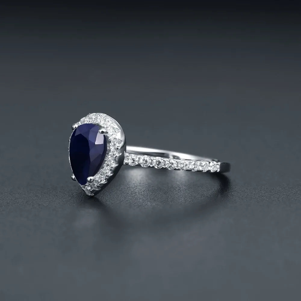 Midnight Droplet Sapphire Ring