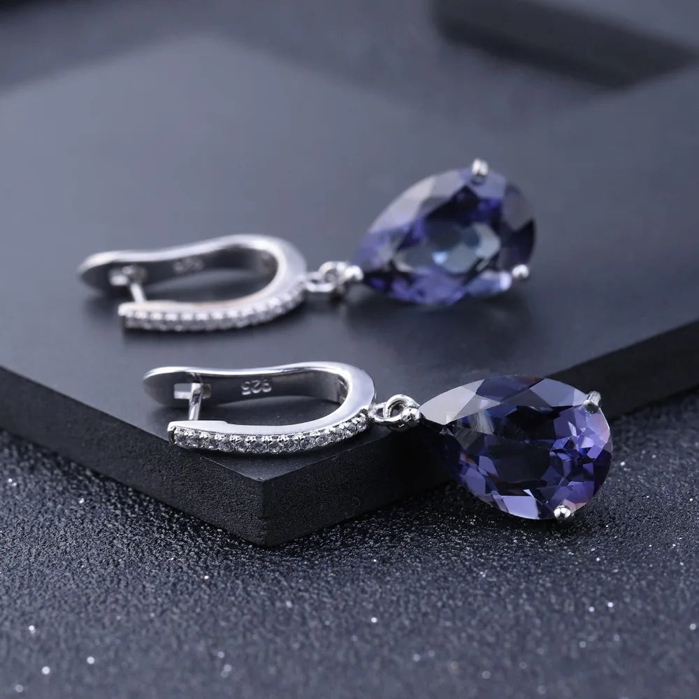 Twilight Teardrop Iolite Earrings