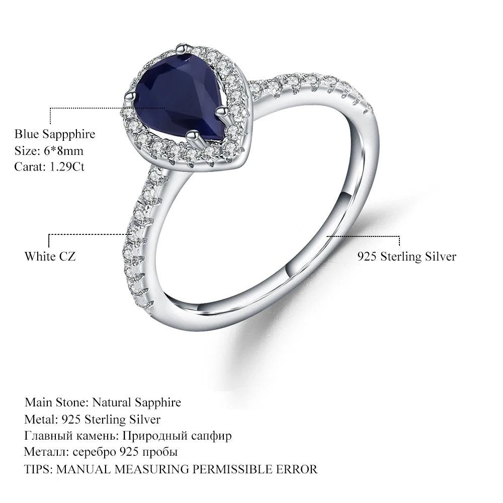 Midnight Droplet Sapphire Ring