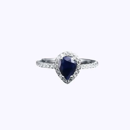 Midnight Droplet Sapphire Ring