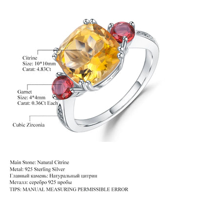 Sunset Citrine Trilogy Ring