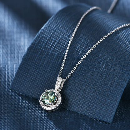 Dream Moissanite Halo Pendant Necklace