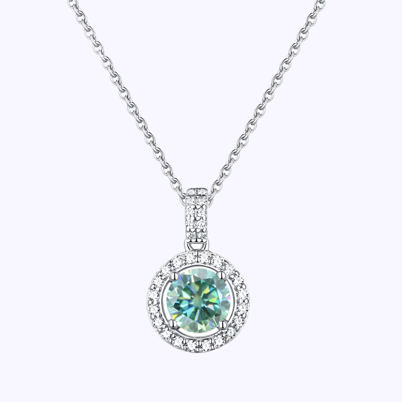 Dream Moissanite Halo Pendant Necklace