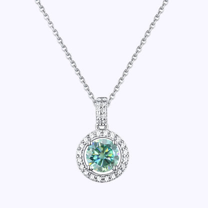 Dream Moissanite Halo Pendant Necklace