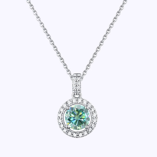 Dream Moissanite Halo Pendant Necklace