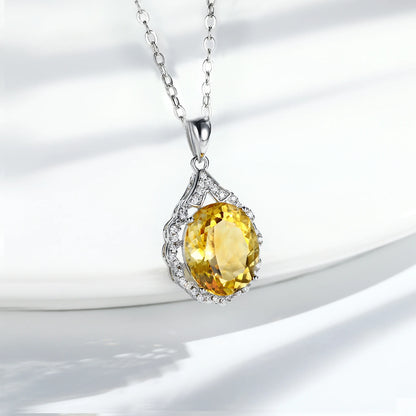 Sunlit Citrine Charm Necklace