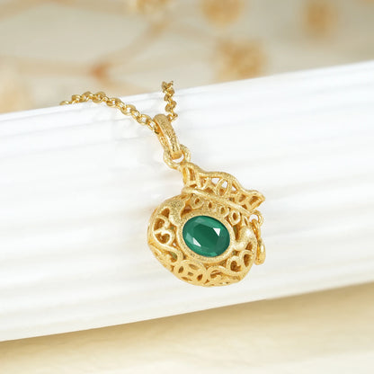 Lucky Bag Emerald Enchantment Sterling Silver Necklace (LUNAR NEW YEAR)