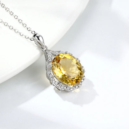 Sunlit Citrine Charm Necklace