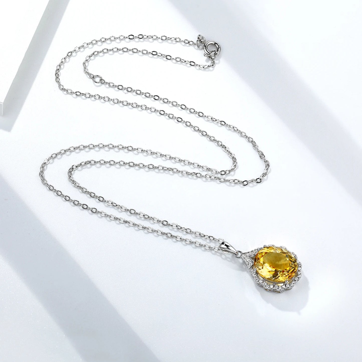 Sunlit Citrine Charm Necklace